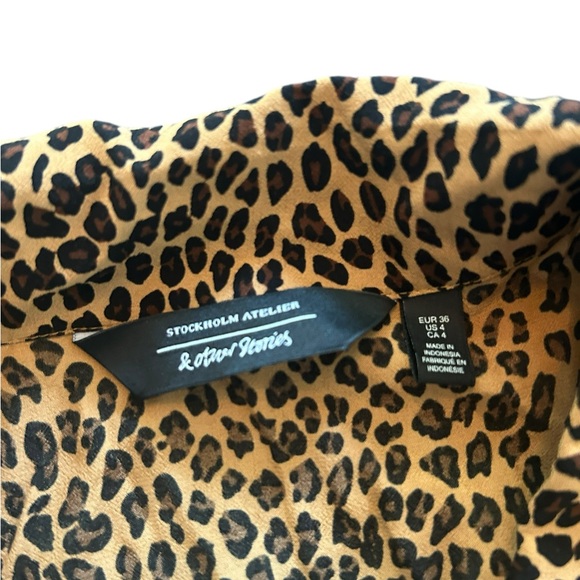 & Other Stories Leopard Print Side Tie Mini Dress - Picture 3 of 4